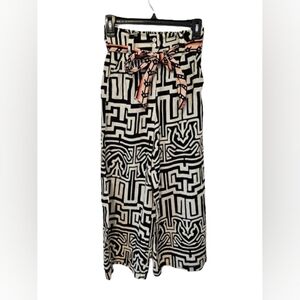 Rachel Zoe Geometric Linen Blend Pants Women's Size XS NWT